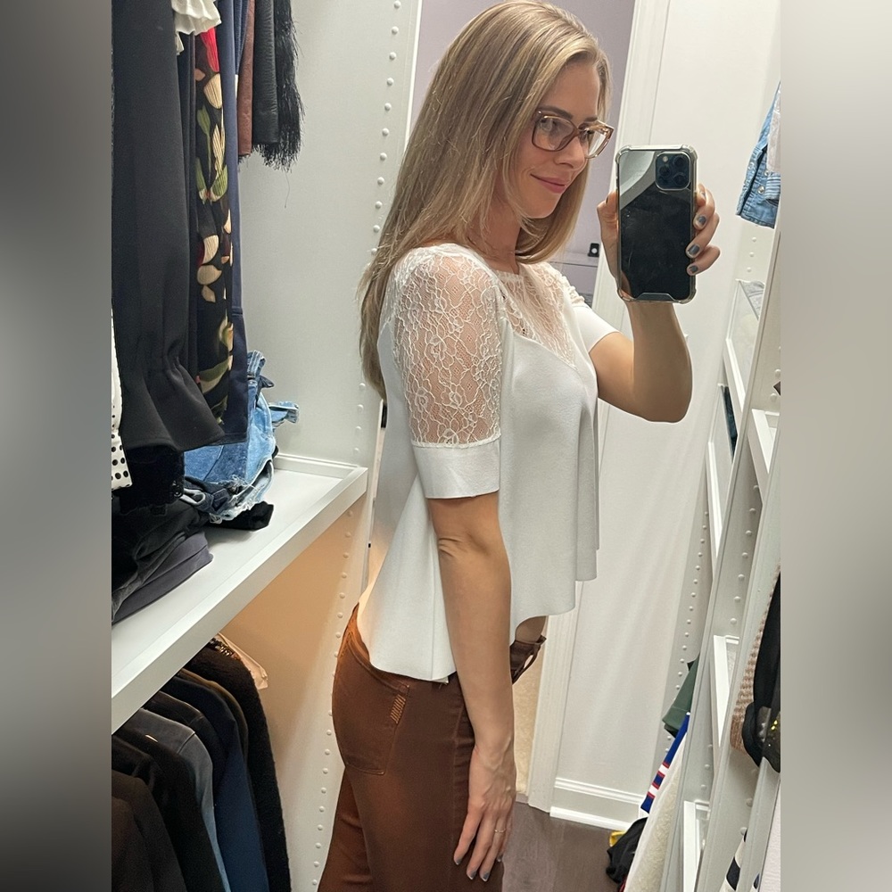 Zara Crop top, Lace & Crepe